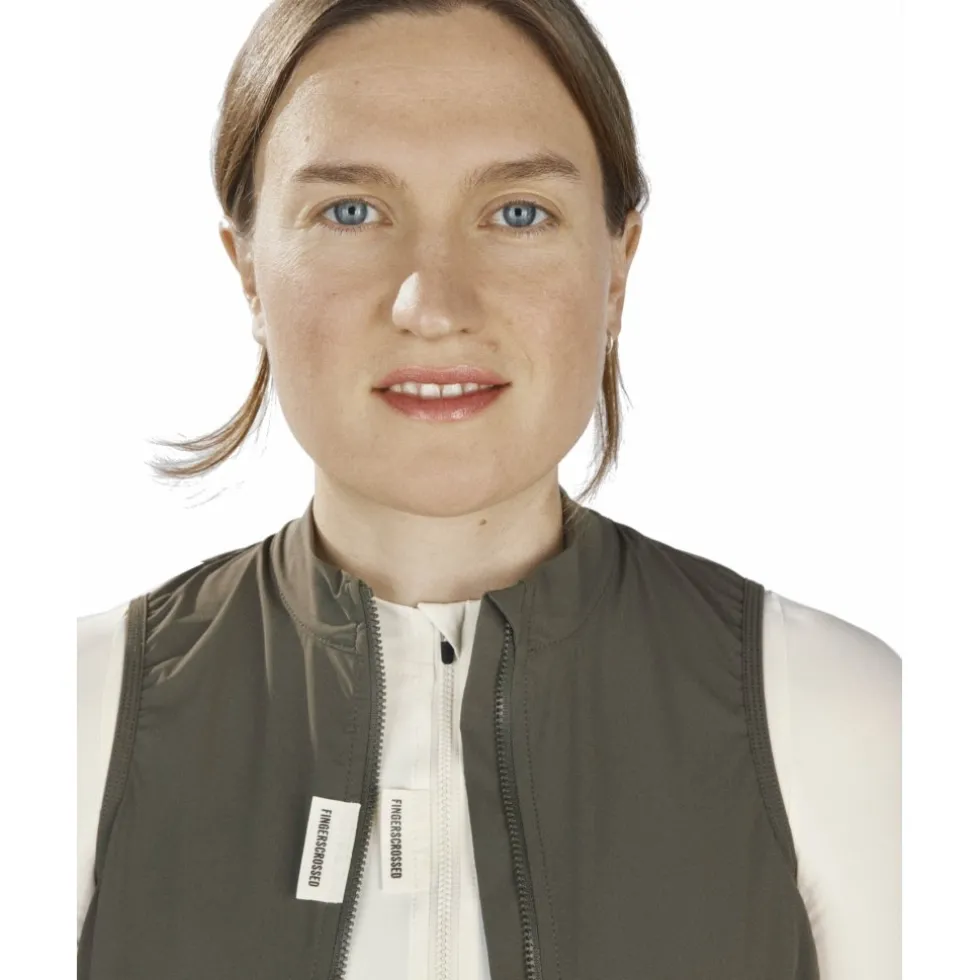 FINGERSCROSSED Road Windvest Dames - Olijf