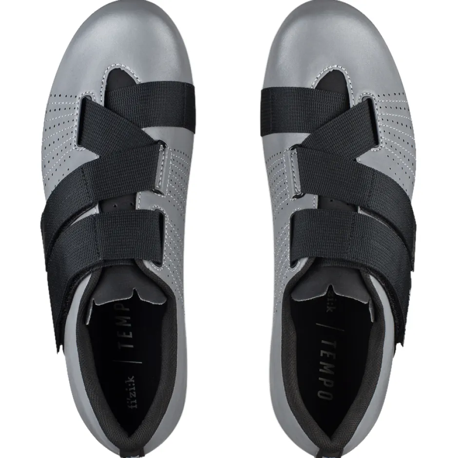 Wielrenschoenen|Wielrenschoenen < Fizik Tempo Powerstrap R5 Racefietsschoenen Unisex - Reflecterend grijs/zwart
