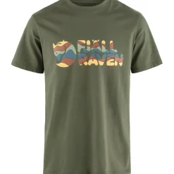 Fjällräven Multicolor Logo T-Shirt Heren - laurel green