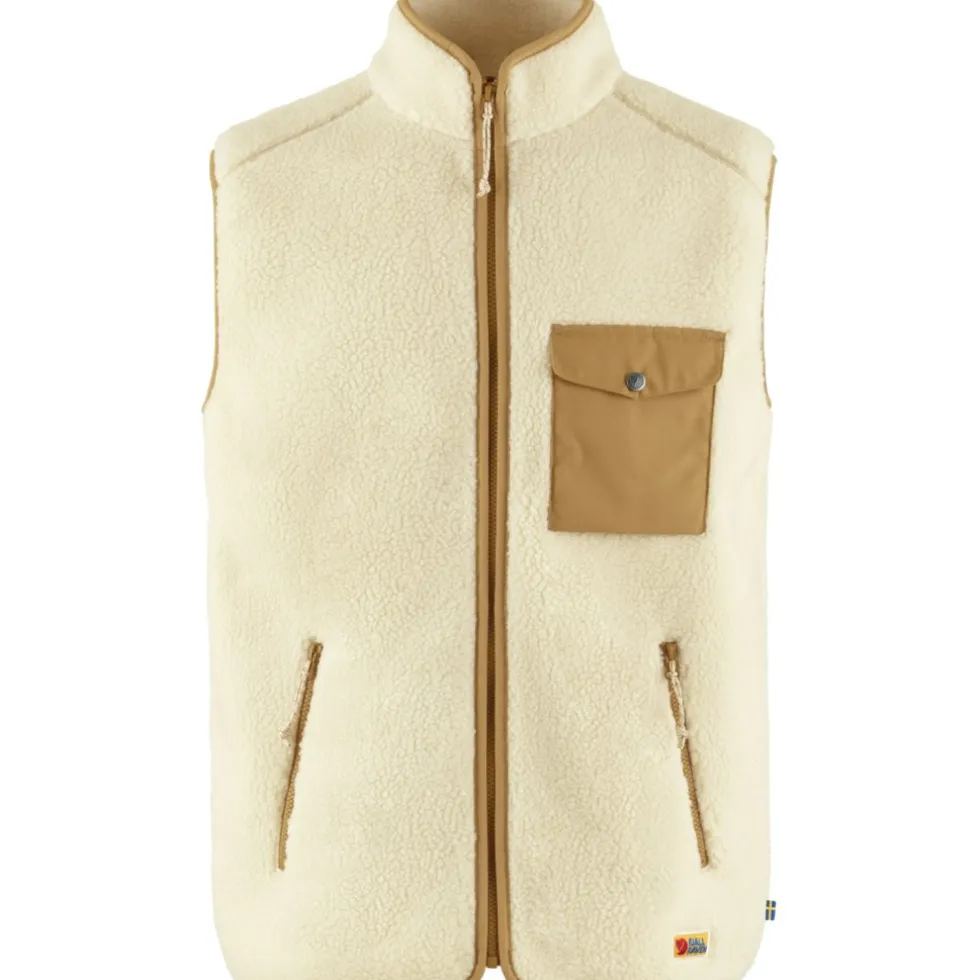 Fjällräven Vardag Pile Fleece Vest Heren - chalk white-buckwheat brown