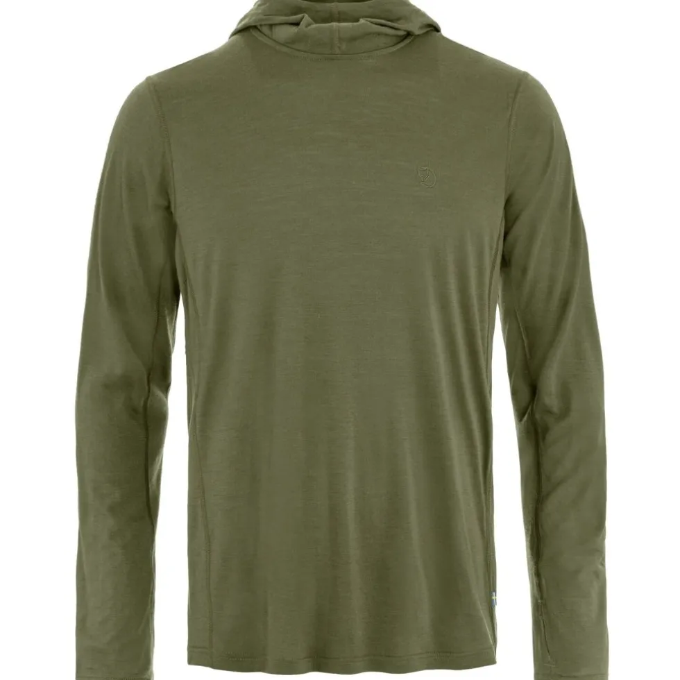 Fjällräven Abisko Wool Hoodie Heren - laurel green