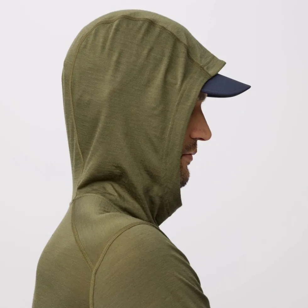 Fjällräven Abisko Wool Hoodie Heren - laurel green