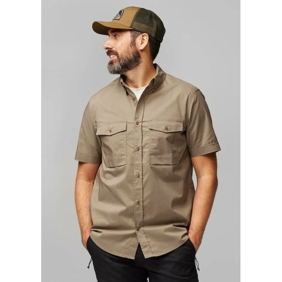 Shirts & Midlayers|T-Shirts & Tops < Fjällräven Övik Air Stretch Hed Heren - ountain bue