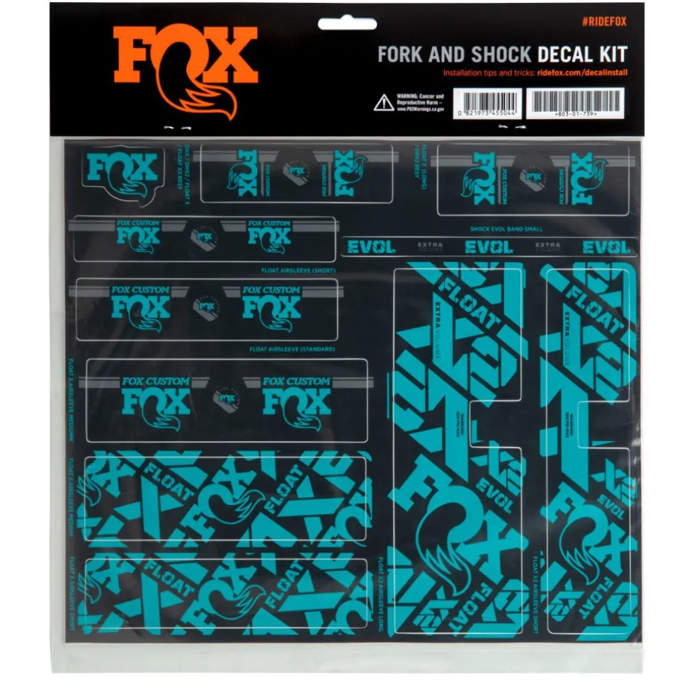 FOX CUSTOM Decal Kit for Fork & Rear Shock - turquoise