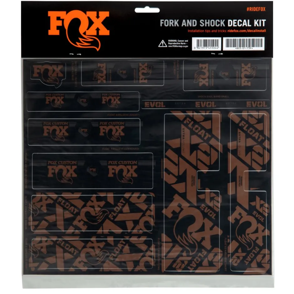 Stickers < FOX Factory FOX CUSTOM Decal Kit for Fork & Rear Shock - Root Beer