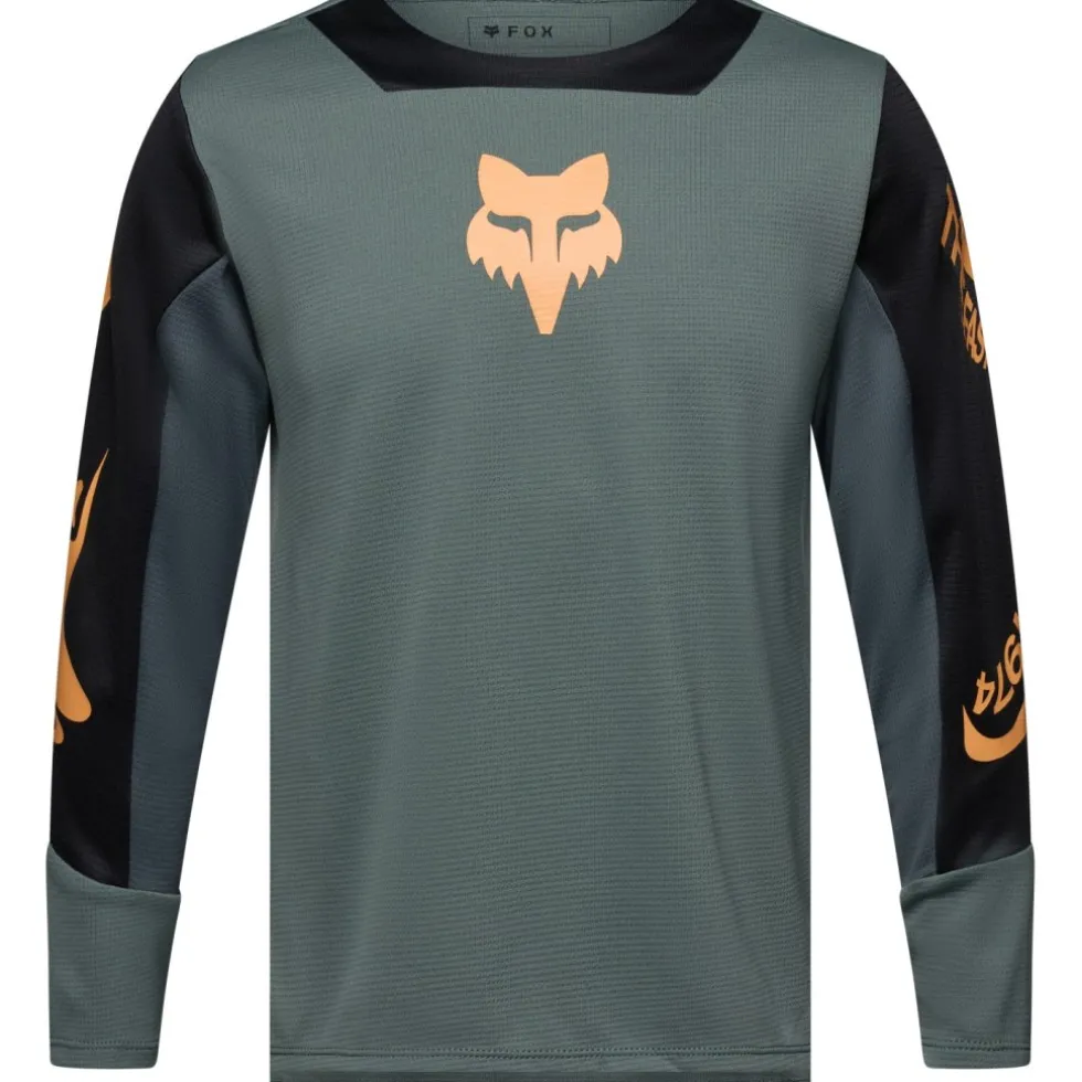 FOX Defend MTB-shirt met lange mouwen voor kinderen - Creation - sage