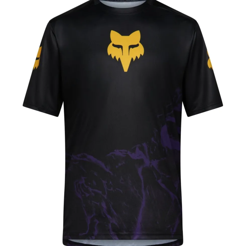 FOX Ranger Image Print MTB-shirt met korte mouwen voor kinderen - plum