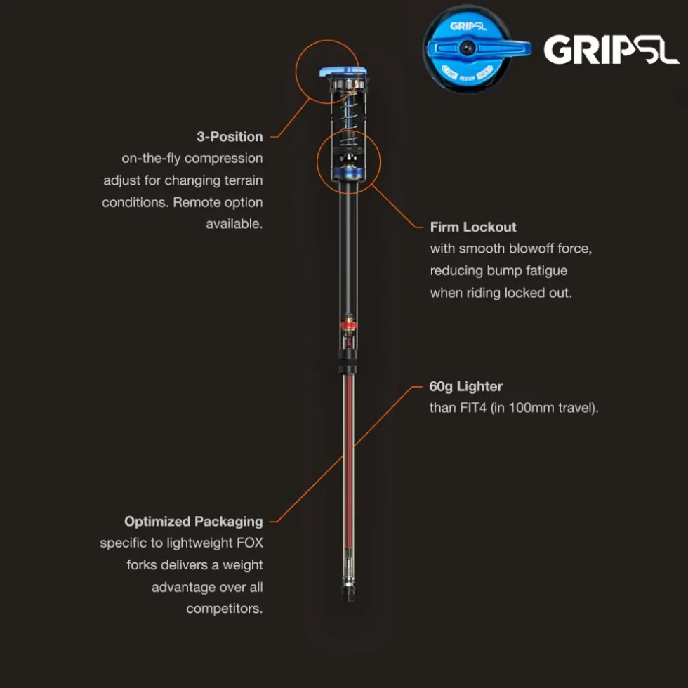 FOX 32 Step-Cast Voorvork - Factory | FLOAT | GRIP SL - 29" | 100mm | 15x110mm - Shiny Orange