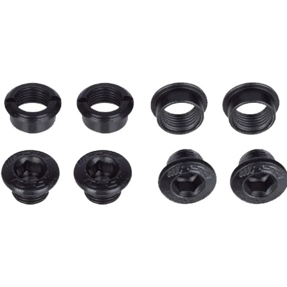 FSA E-Bike Chainring Bolts 6mm + Nuts 4mm - Steel - M8x0.75P (4 piece) - black