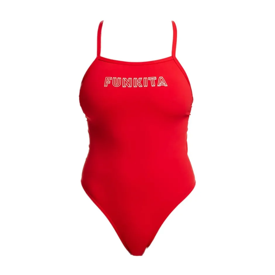 Zwembroeken & Bikini'S < Funkita Tie Me Tight Eco Eendelig badpak voor dames - Fire