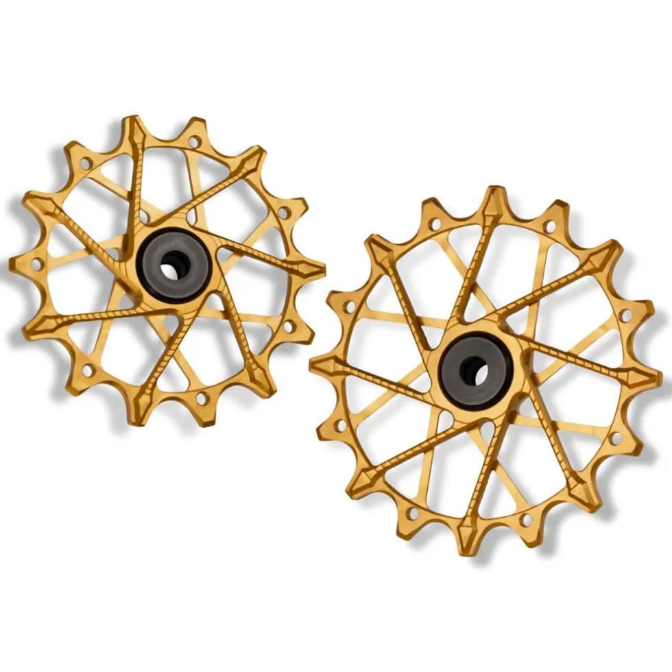 Garbaruk Derailleurwieltjes voor Shimano | 14-16 Tanden | 12-Voudig - goud