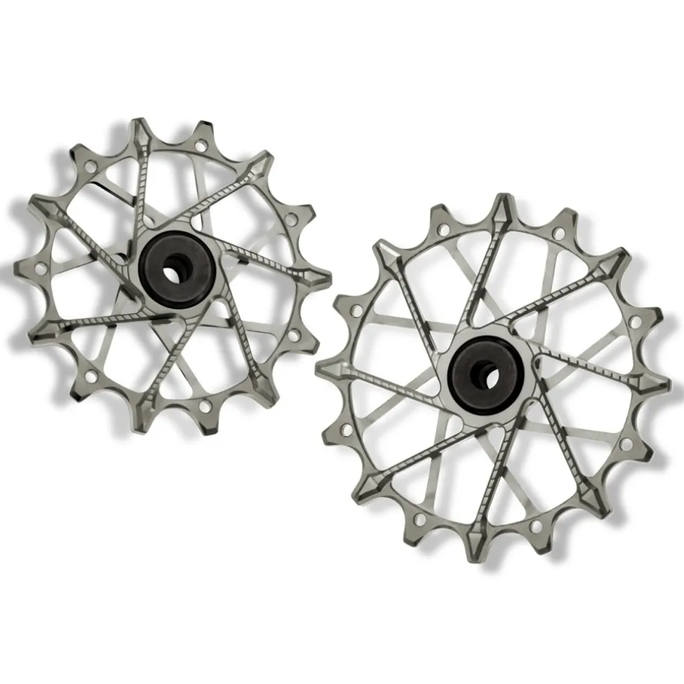 Garbaruk Derailleurwieltjes voor Shimano | 14-16 Tanden | 12-Voudig - zilver