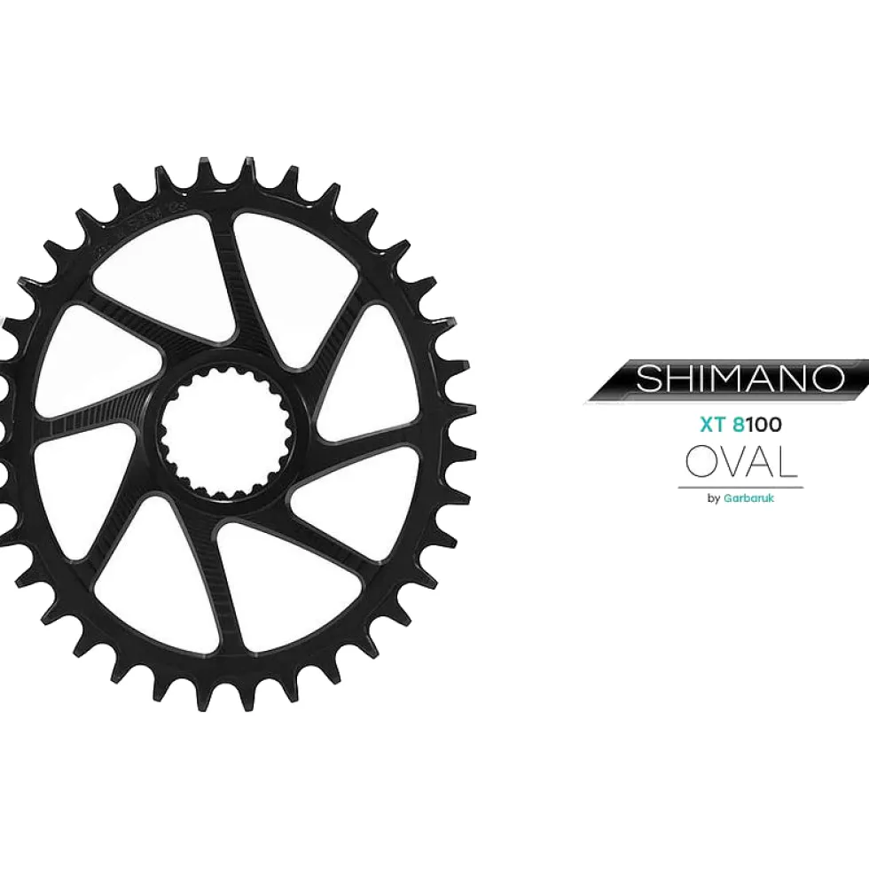 Garbaruk Melon MTB Chainring - Direct Mount / Oval / Narrow-Wide - for Shimano Deore XT M8100 / SLX M7100 - black