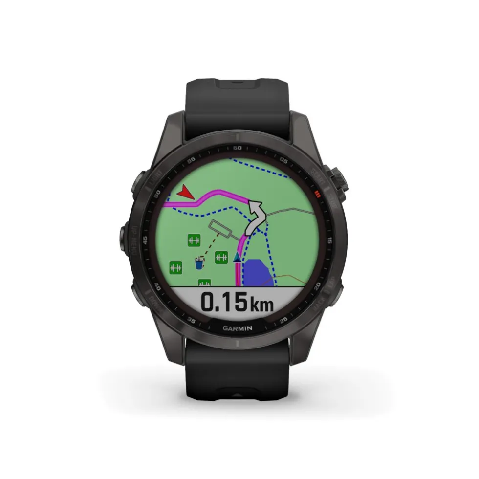 Garmin fenix 7S Sapphire Solar GPS Smartwatch - carbon grey/black - DLC Titanium