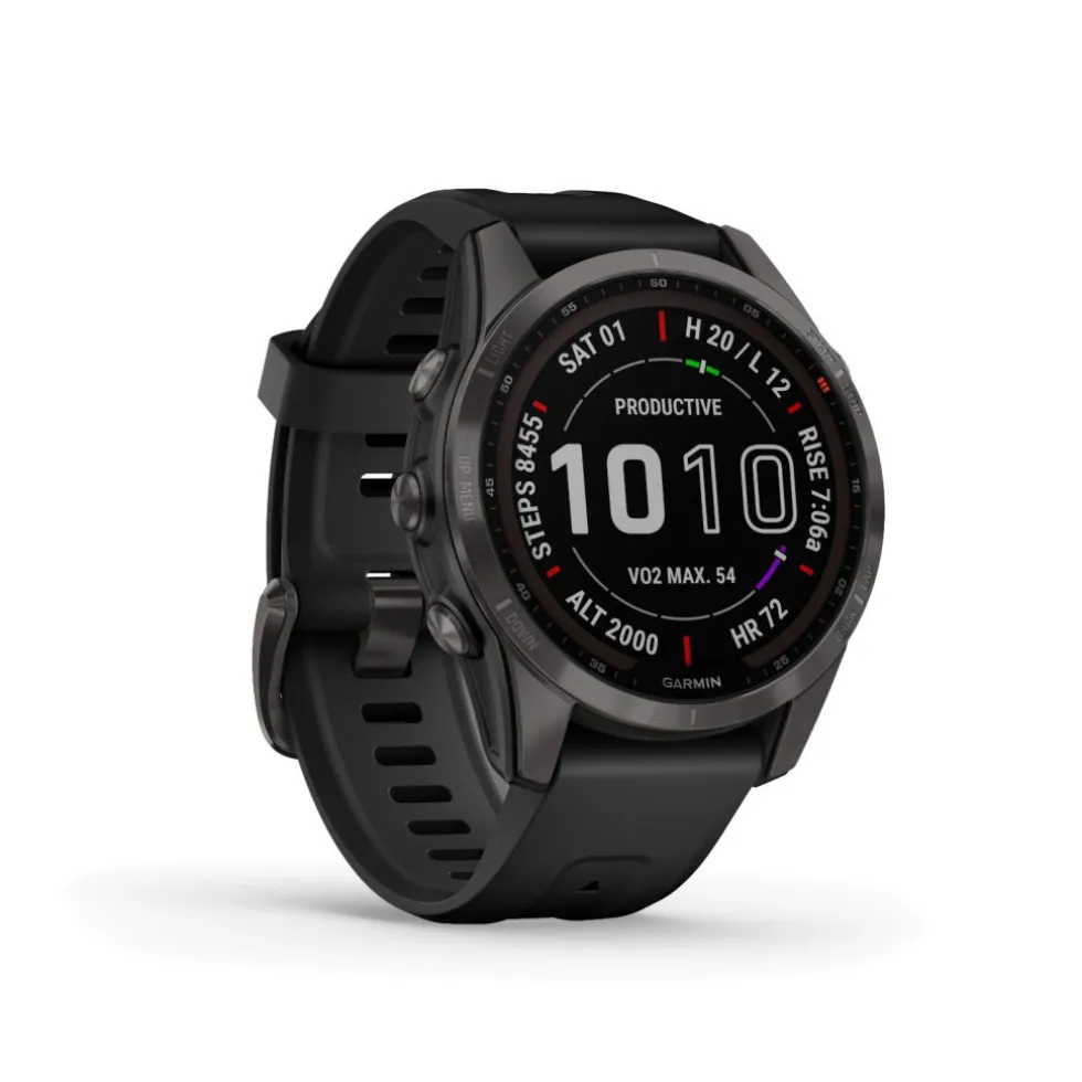 Garmin fenix 7S Sapphire Solar GPS Smartwatch - carbon grey/black - DLC Titanium