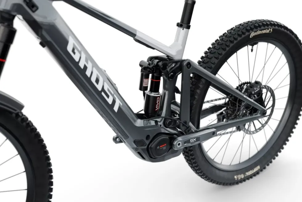 Ghost E-RIOT CF FULL PARTY - GX AXS - Mullet Carbon E-MTB - 2026 - ud carbon-mist blue / pure elegance glossy