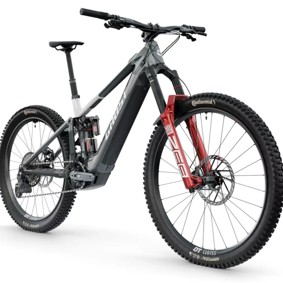 Ghost E-RIOT CF FULL PARTY - GX AXS - Mullet Carbon E-MTB - 2026 - ud carbon-mist blue / pure elegance glossy