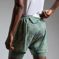 GOREWEAR Concurve 5 Inch Electro 2in1 Korte broeken Heren - crushed slate green / spring green DHDJ