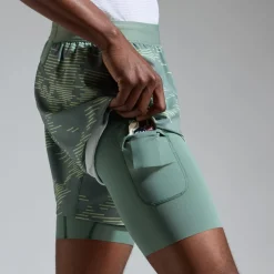 GOREWEAR Concurve 5 Inch Electro 2in1 Korte broeken Heren - crushed slate green / spring green DHDJ