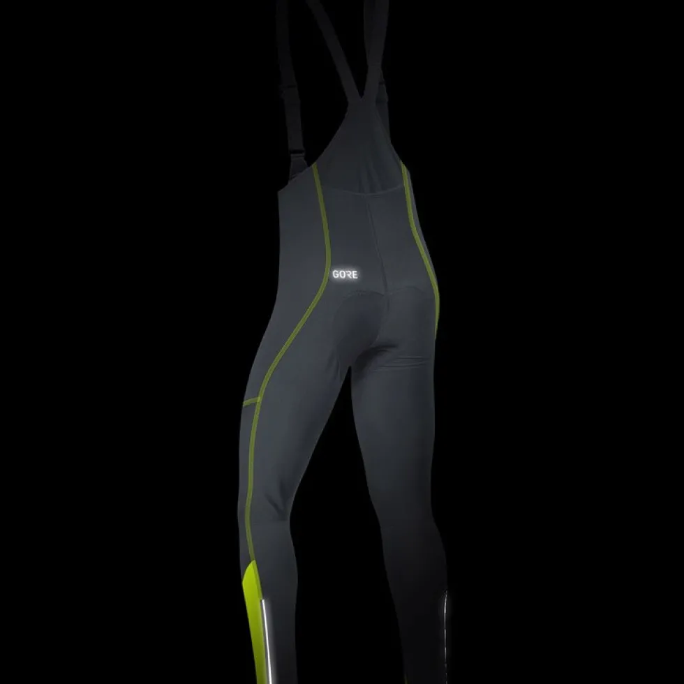 GOREWEAR C3 GORE® WINDSTOPPER® Fietsbroek met bretels Heren - zwart/neon yellow 9908