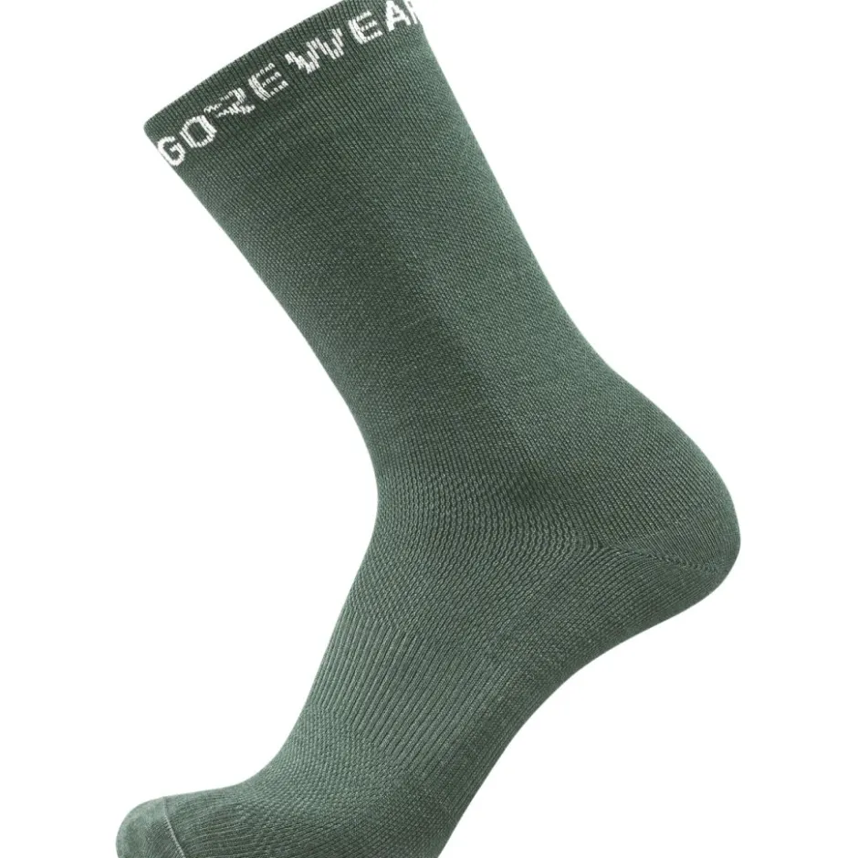 Sokken|Sokken < GOREWEAR Essential Merino Sokken Middellang - slate green DH00