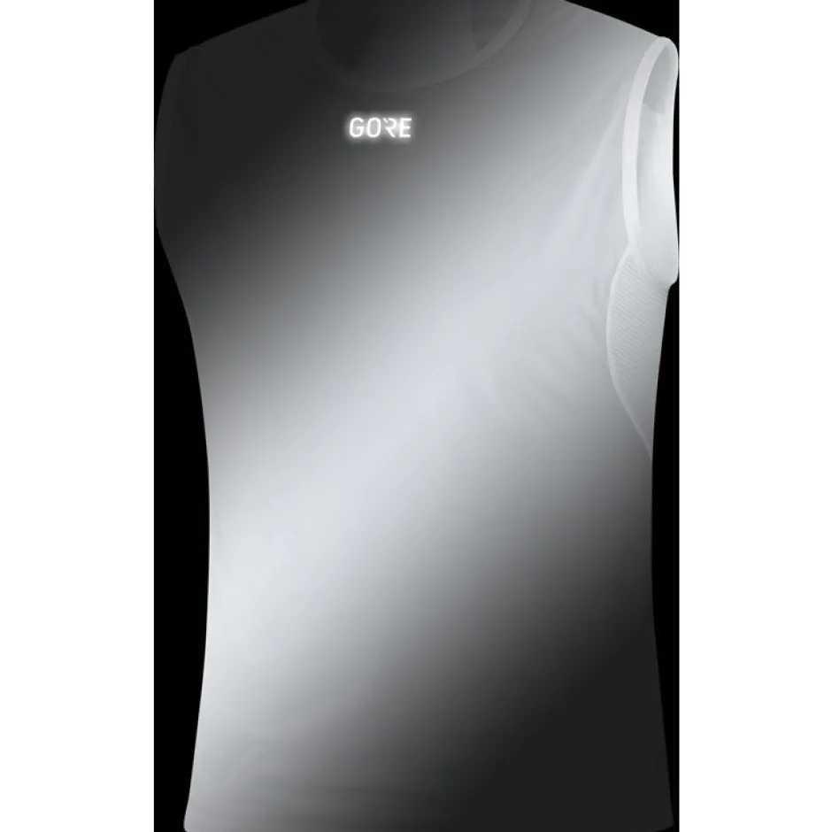 Baselayers|Ondergoed < GOREWEAR GORE® WINDTOPPER® Bae ayer hirt zonder ouwen Heren - ight grey/white 9201