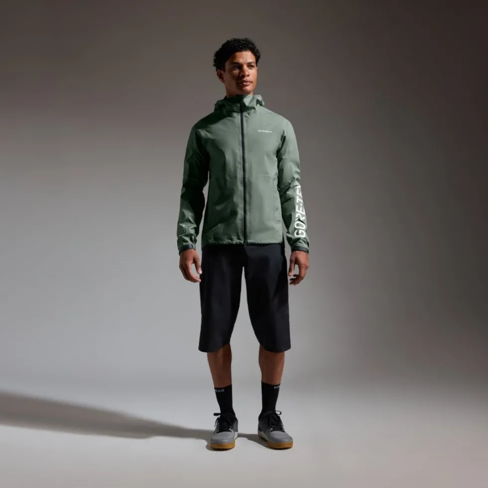 GOREWEAR Lupra 2.0 GORE-TEX Logo Jas met capuchon Heren - slate green / white DH01