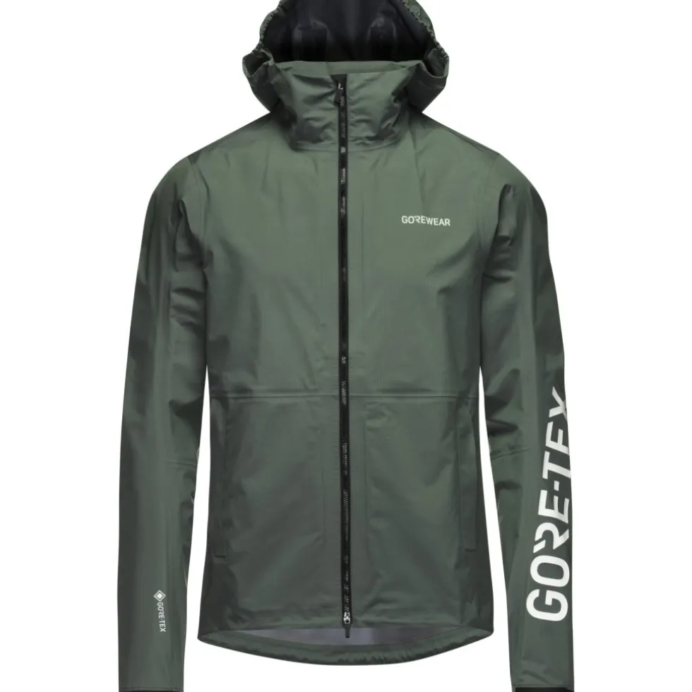 GOREWEAR Lupra 2.0 GORE-TEX Logo Jas met capuchon Heren - slate green / white DH01