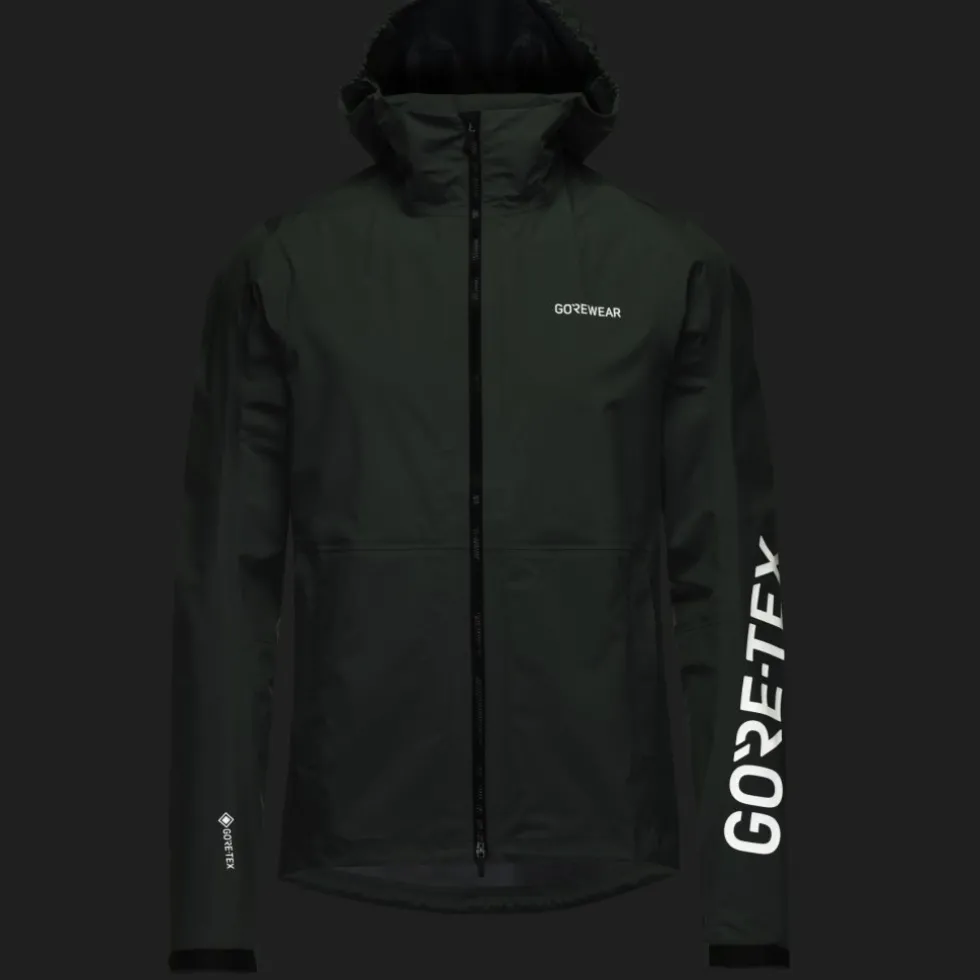 GOREWEAR Lupra 2.0 GORE-TEX Logo Jas met capuchon Heren - slate green / white DH01