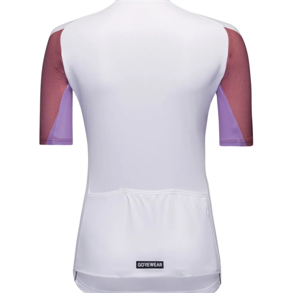 GOREWEAR Spirit Triangles Fietsshirt met Korte Mouwen Dames - white/lab red 01DC