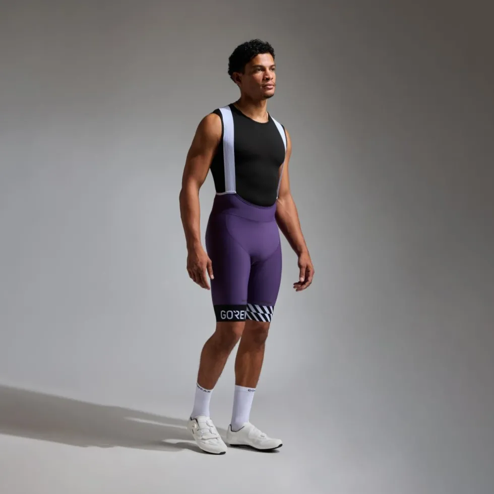 GOREWEAR Swiftride Optical Fietsshort met bretels voor heren - purple indigo DE00