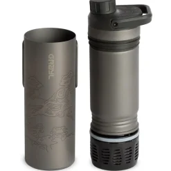 Grayl UltraPress Purifier Titanium Fles met Waterfilter - 500ml - Covert Black