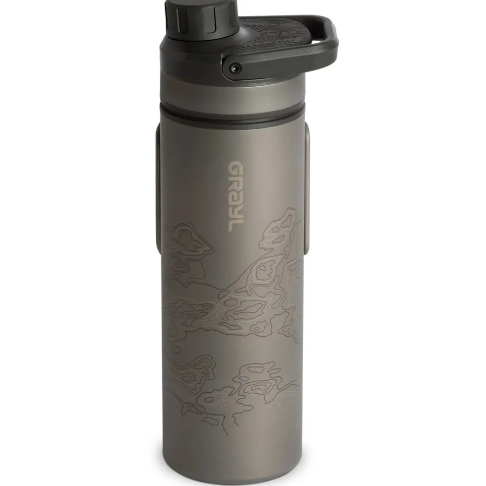 Grayl UltraPress Purifier Titanium Fles met Waterfilter - 500ml - Covert Black