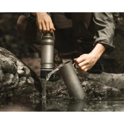 Grayl UltraPress Purifier Titanium Fles met Waterfilter - 500ml - Covert Black