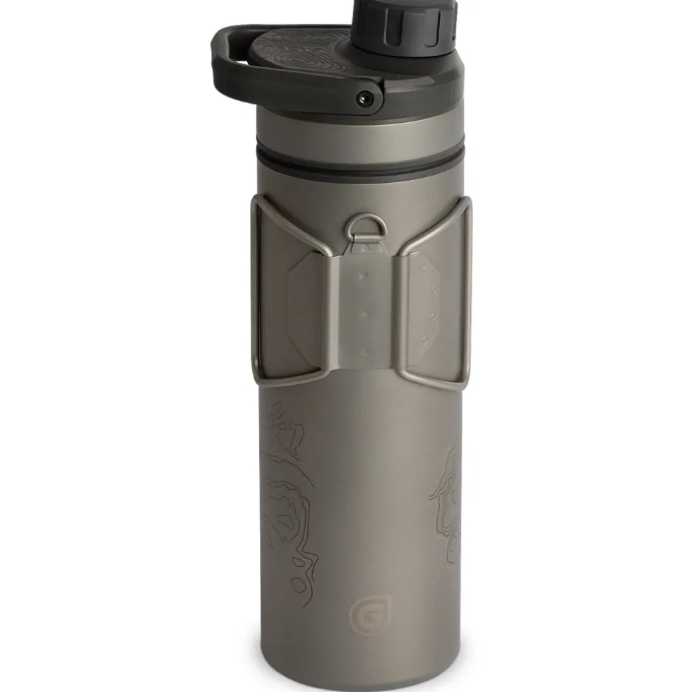 Grayl UltraPress Purifier Titanium Fles met Waterfilter - 500ml - Covert Black
