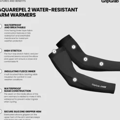 GripGrab AquaRepel 2 Waterafstotende Armwarmers - Zwart