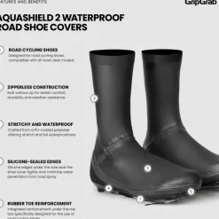 Overschoenen < GripGrab AquaShied 2 Waterdichte Racefiets Overschoenen - Zwart