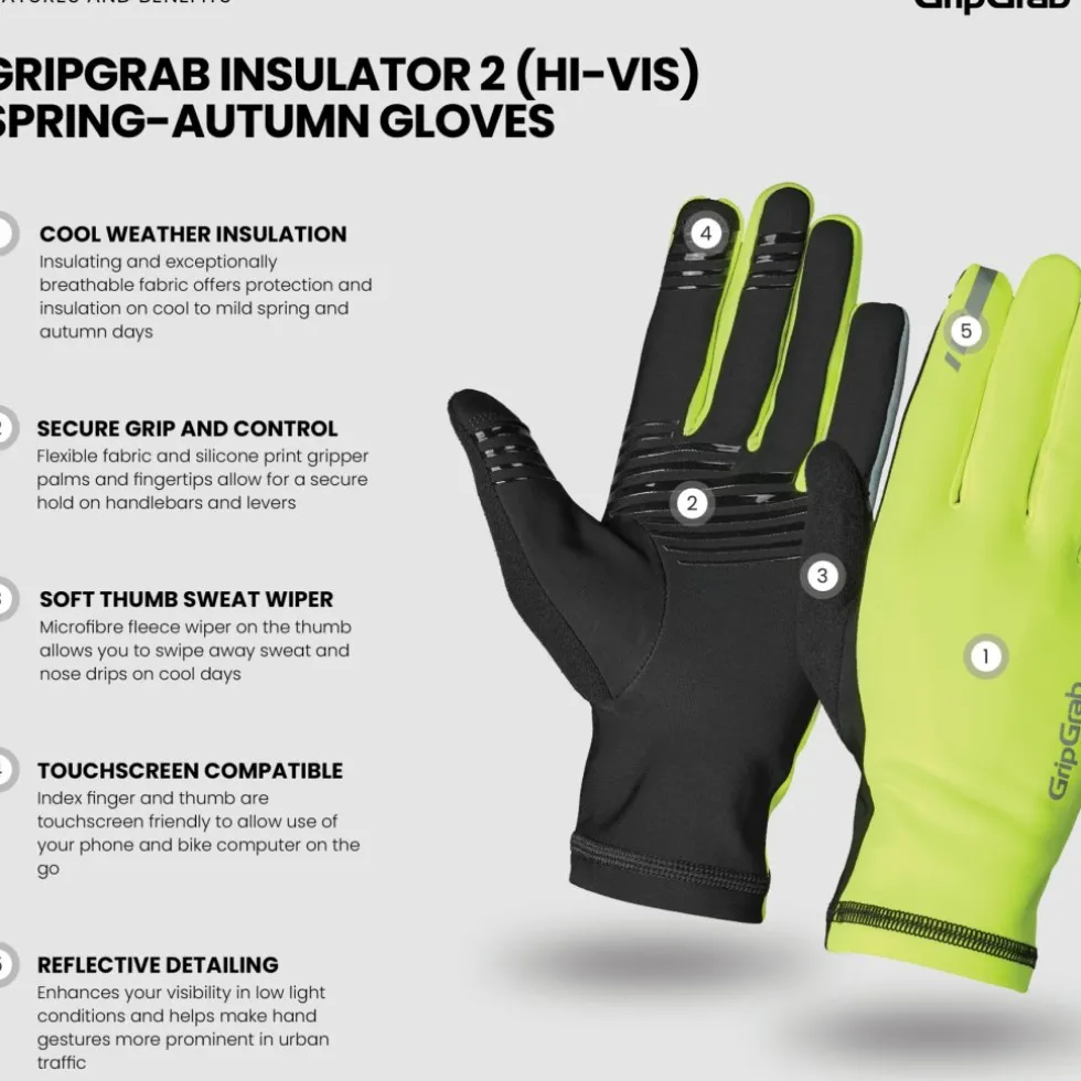 GripGrab Insulator 2 Handschoenen - Yellow hi-vis