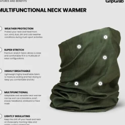 GripGrab Multifunctional Tube Sjaal - Olive Green