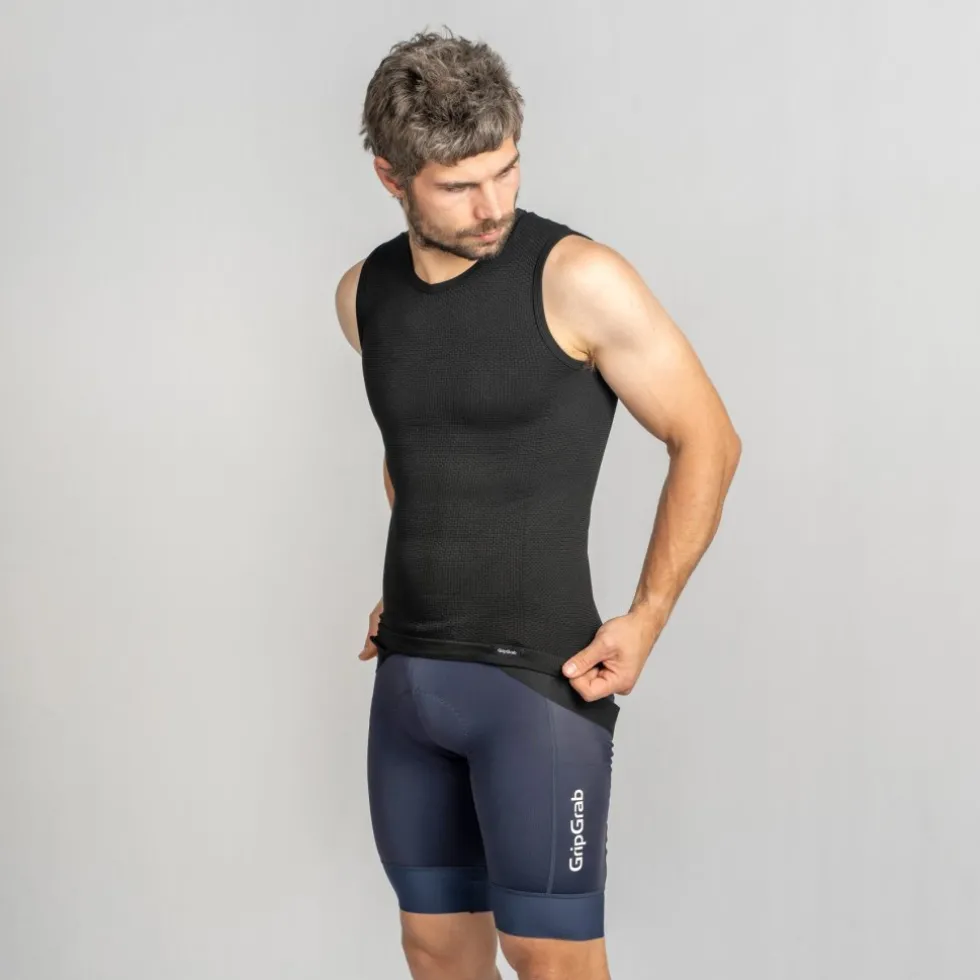 GripGrab PACR Spring-Autumn Seamless Zonder mouwen basislaag voor heren - Black