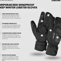 Winterhandschoenen < GripGrab RIDE Deep Winter obter Winddichte Handchoenen - Zwart