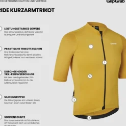 GripGrab RIDE Fietsshirt met Korte Mouwen Heren - Mustard Yellow