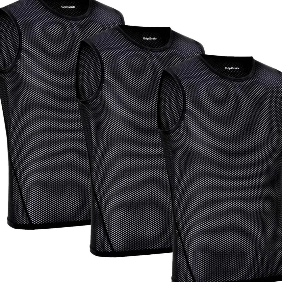 GripGrab Ultralight Mesh Hemd zonder Mouwen Heren - Set van 3 - Zwart