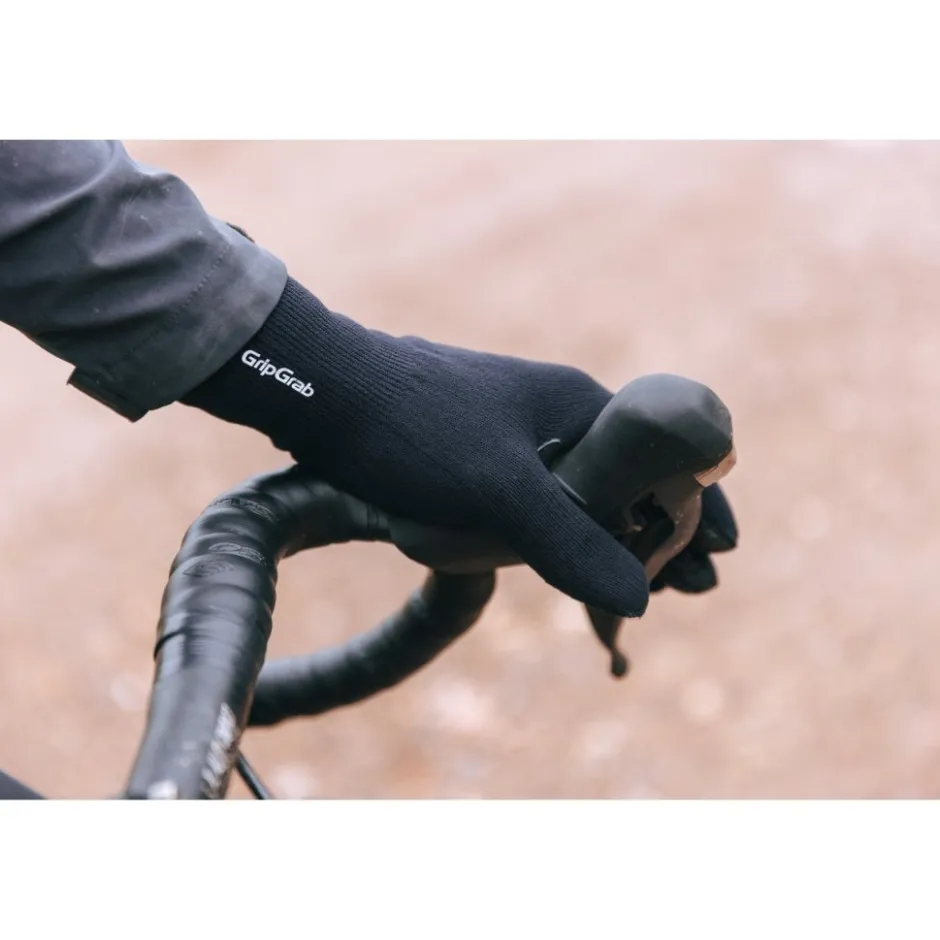 Wielerhandschoenen|Winterhandschoenen < GripGrab Waterproof Knitted Handschoenen - Zwart