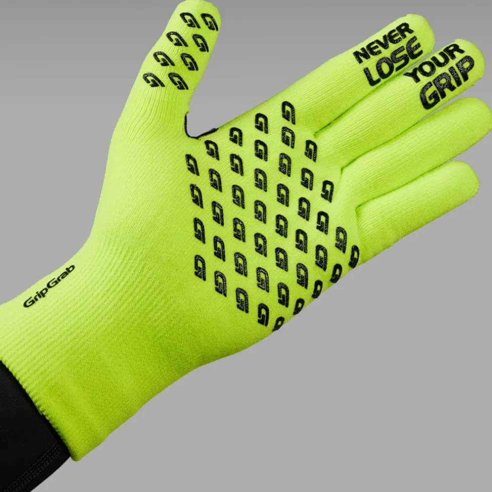 GripGrab Waterproof Knitted Handschoenen - Yellow Hi-Vis