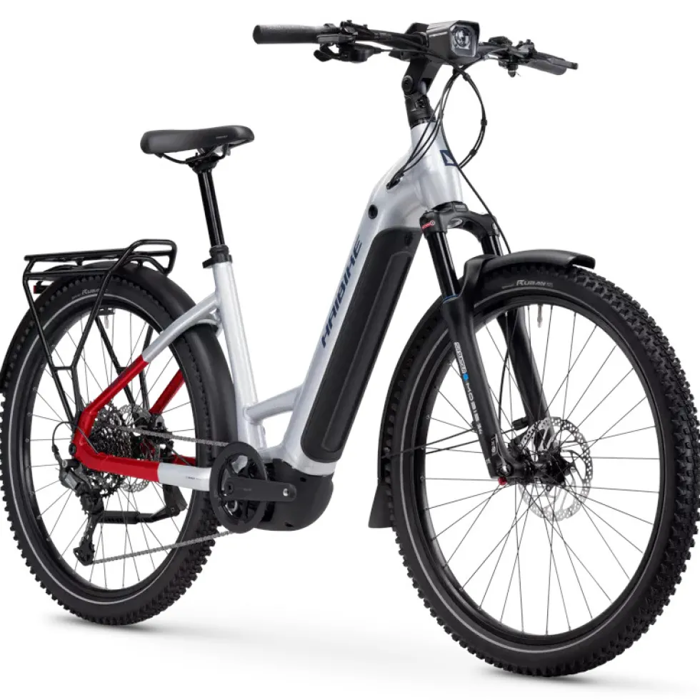 Haibike TREKKING 7 LOW i800Wh - 27.5'' Easy Entry Trekking E-Bike - 2026 - soft grey/red/blue