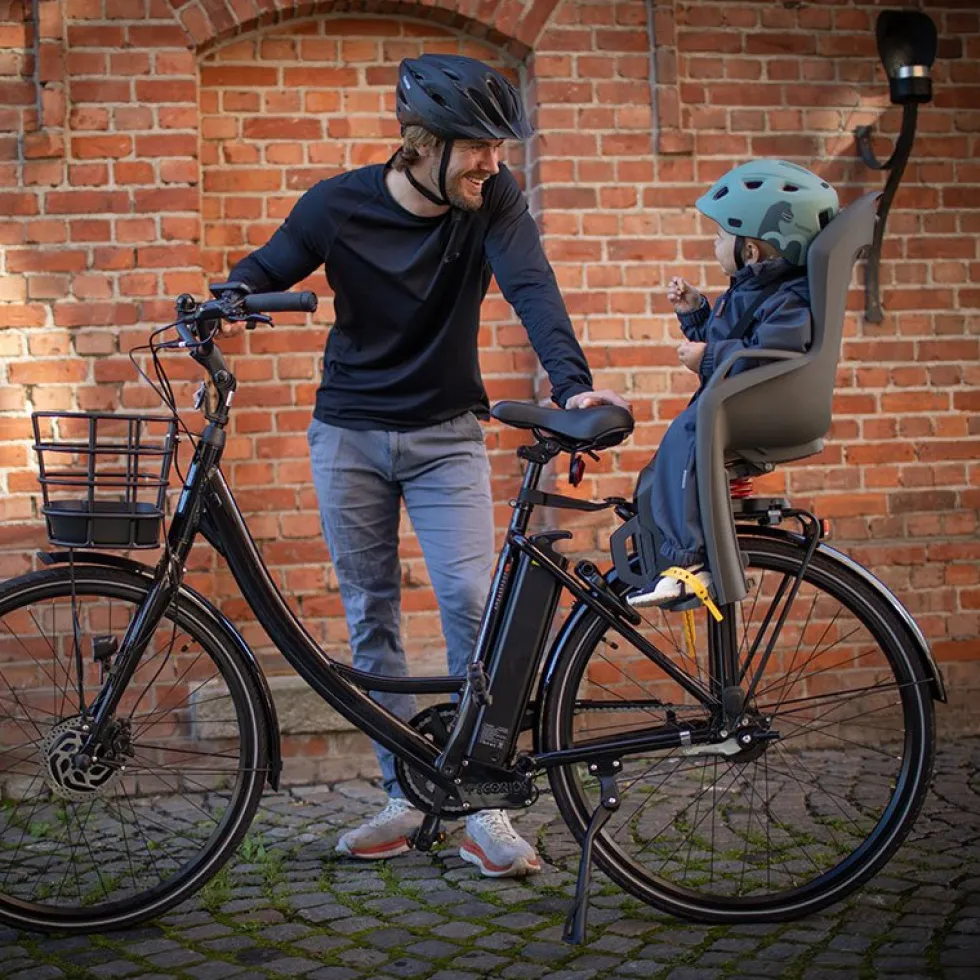 Hamax Amiga Fietsstoeltje voor Kinderen + Adapter voor Drager - grijs