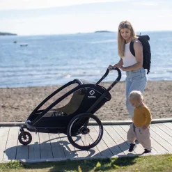Hamax Breeze Fietskar voor 2 Kinder - Incl. dissel en buggywiel - zwart