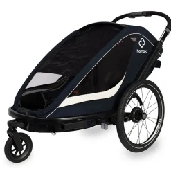 Hamax Breeze Fietskar voor 2 Kinder - Incl. dissel en buggywiel - Navy/Cream