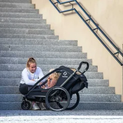 Hamax Breeze Fietskar voor 2 Kinder - Incl. dissel en buggywiel - Navy/Cream
